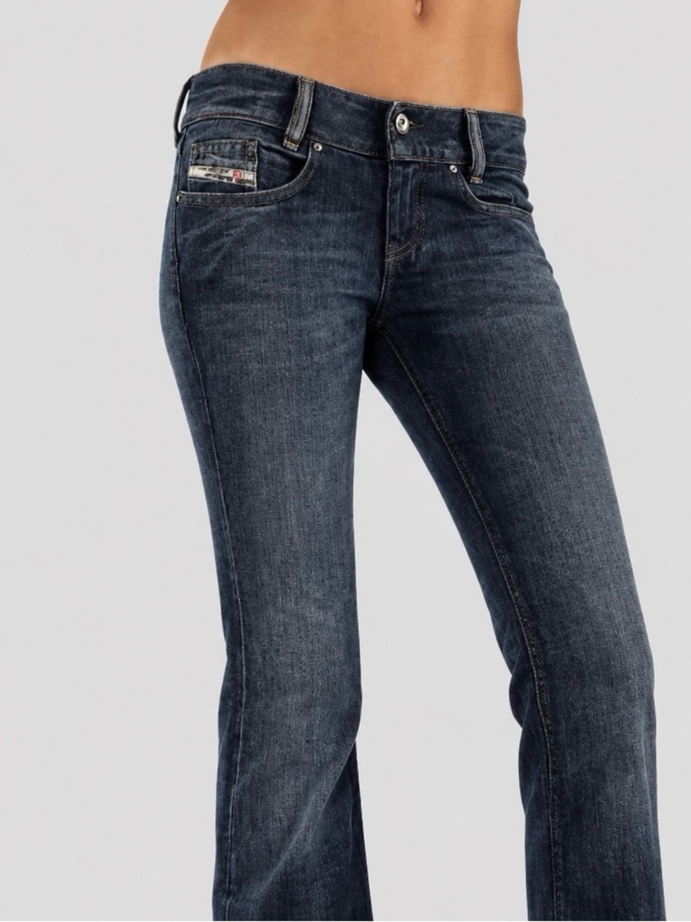Diesel Louvely Bootcut Jeans W28 L34 Dark Wash Stretch Y2K Low Rise Italy